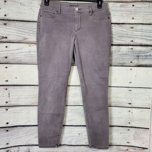 Maurices Women’s Skinny Pants Gray Size L-R Stretch Mid Rise